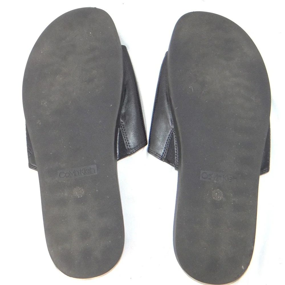 Calvin Klein Mens Black Micro‎ Perforated Slide Sandals Size 12 US 46 EUR